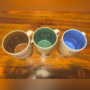 Starbucks Collector Series mugs. Gdansk, Seattle, Hawaii